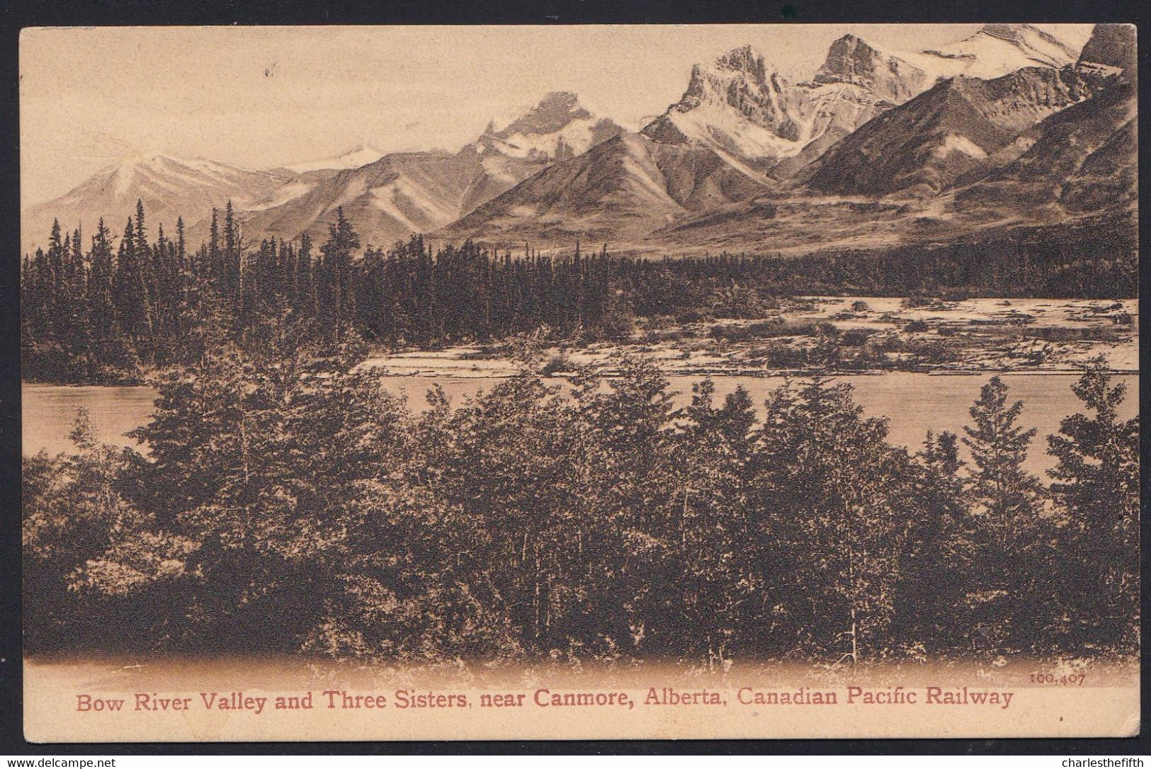 OLD CARD CANADA * Bow River Valley And Three Sisters Near Canmore Alberta - Canadian Pacific Railway * Sent To Illinois - Otros & Sin Clasificación