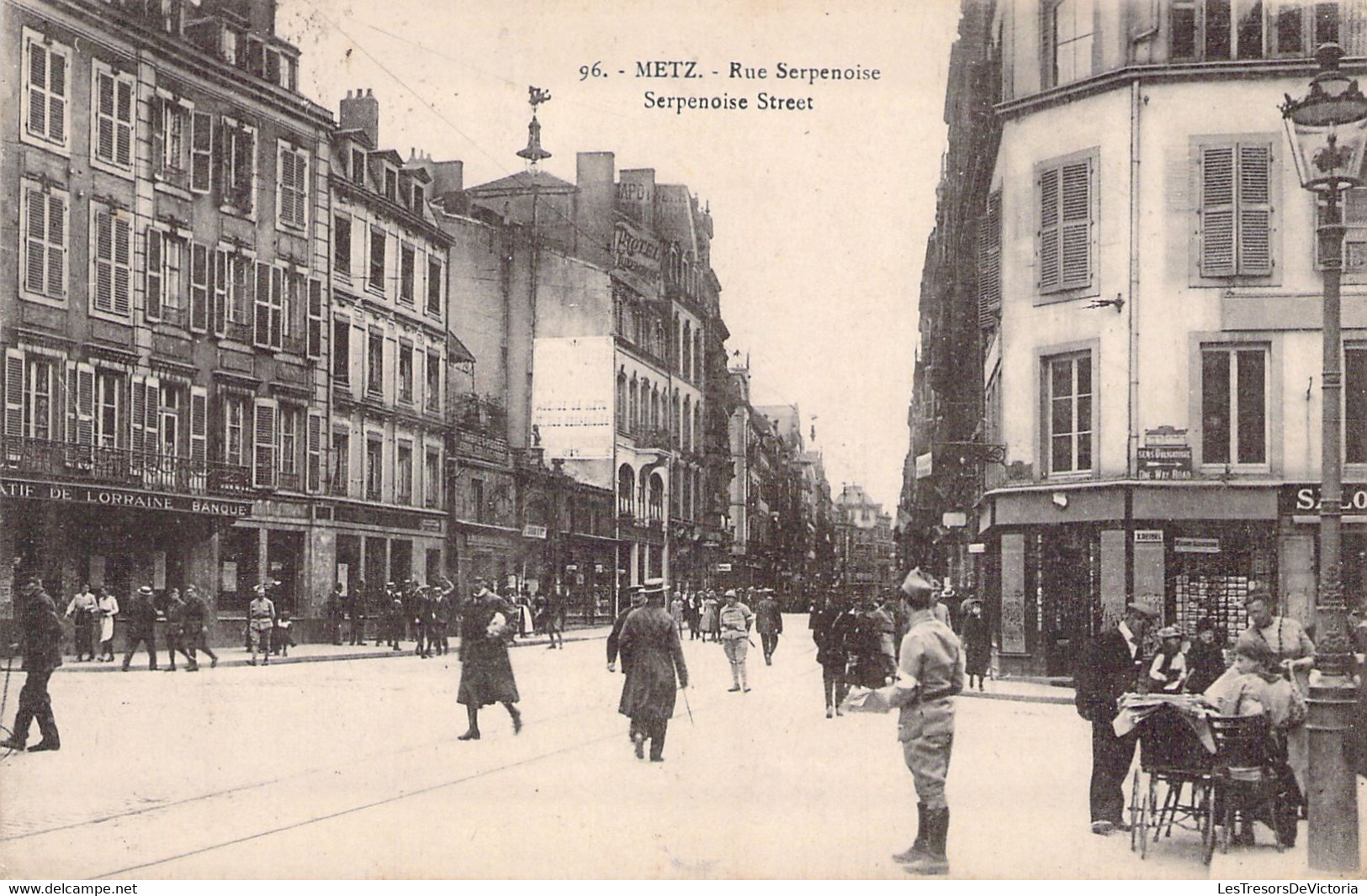 FRANCE - 57 - METZ - Rue Serpenoise - Militaire - Carte Postale Ancienne - Metz