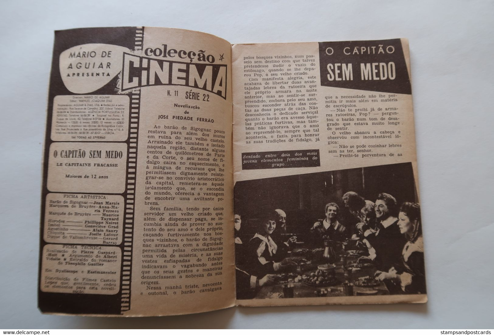 Portugal Revue Cinéma Movies Mag 1961 Le Capitaine Fracasse Jean Marais Anna-Maria Ferrero Adv. Sophia Loren Lux Soap - Cinéma & Télévision