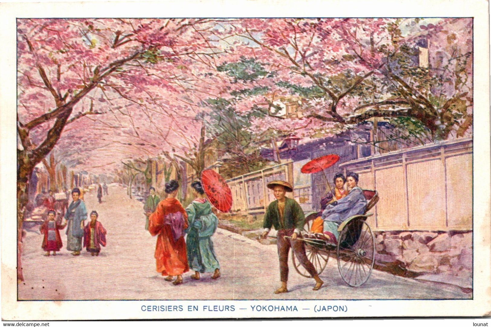 Asie - JAPON - YOKOHAMA - Cerisiers En Fleurs - Publicité Au Dos De La Crème Malaceïne - Yokohama