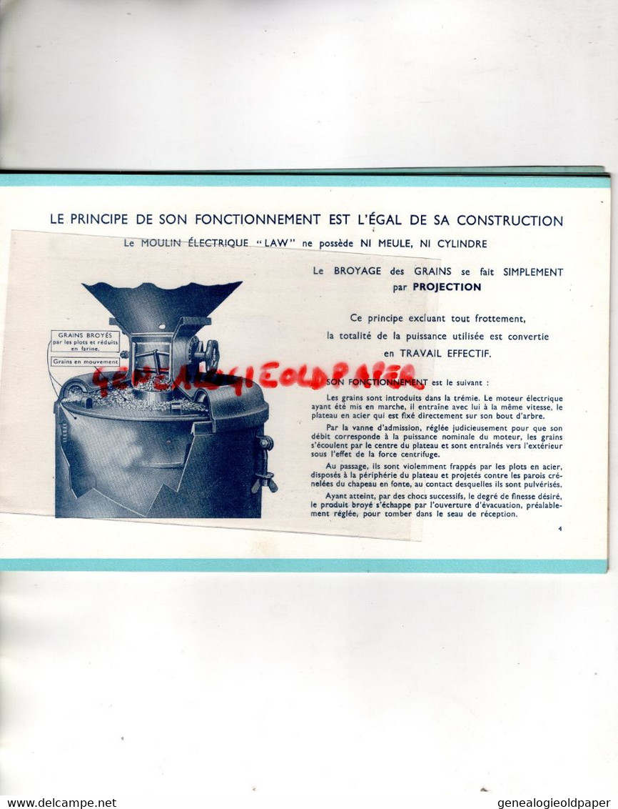 60-SENLIS- RARE CATALOGUE LE MOULIN COMBINE ELECTRIQUE LAW-AGRICULTURE-HUBERT BERNARD PLOMBERIE VALLON EN SULLY - Agriculture