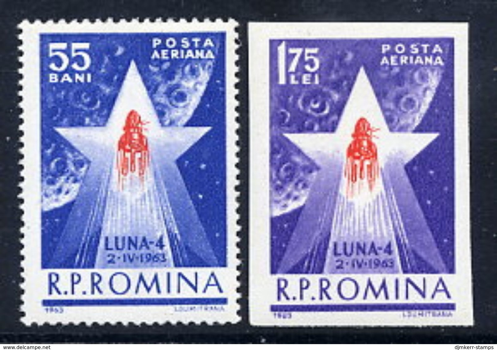 ROMANIA 1963  Launch Of LUNA 4 Moon Misson MNH / **.  Michel 2143-44 - Nuovi