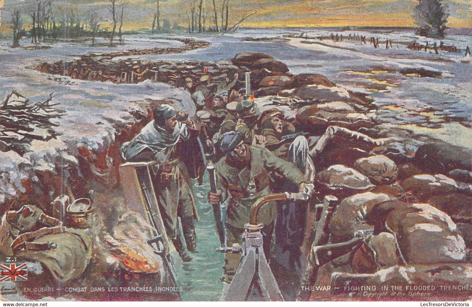 Publicité - Pharmacie DACHEVILLE - En Guerre Combat Dans Les Tranchées Inondées - Carte Postale Ancienne - Reclame