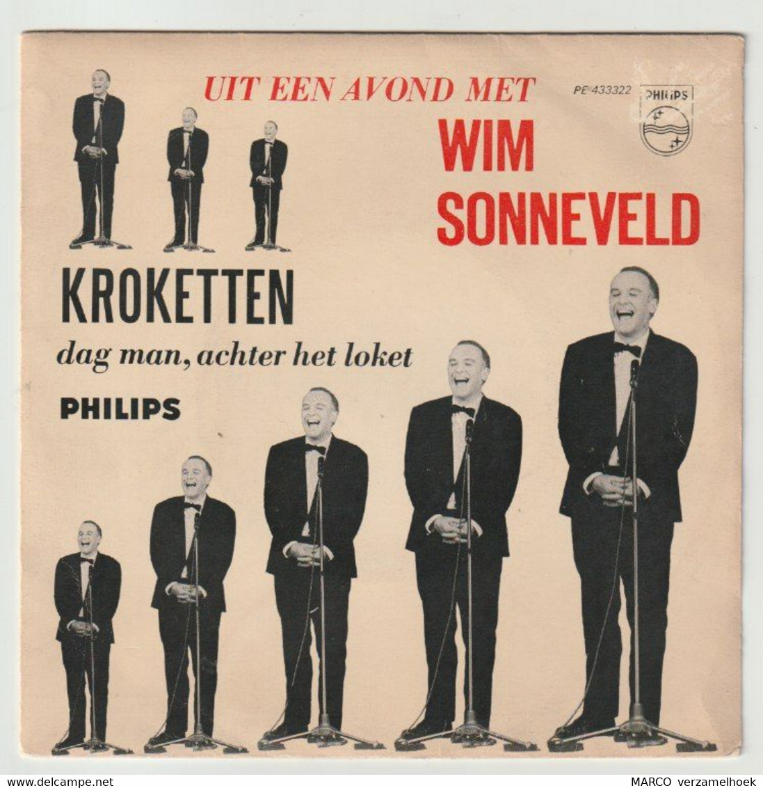 45T Single Wim Sonneveld - Kroketten (S. Carmiggelt)  Philips PE 433 322 - Other - Dutch Music