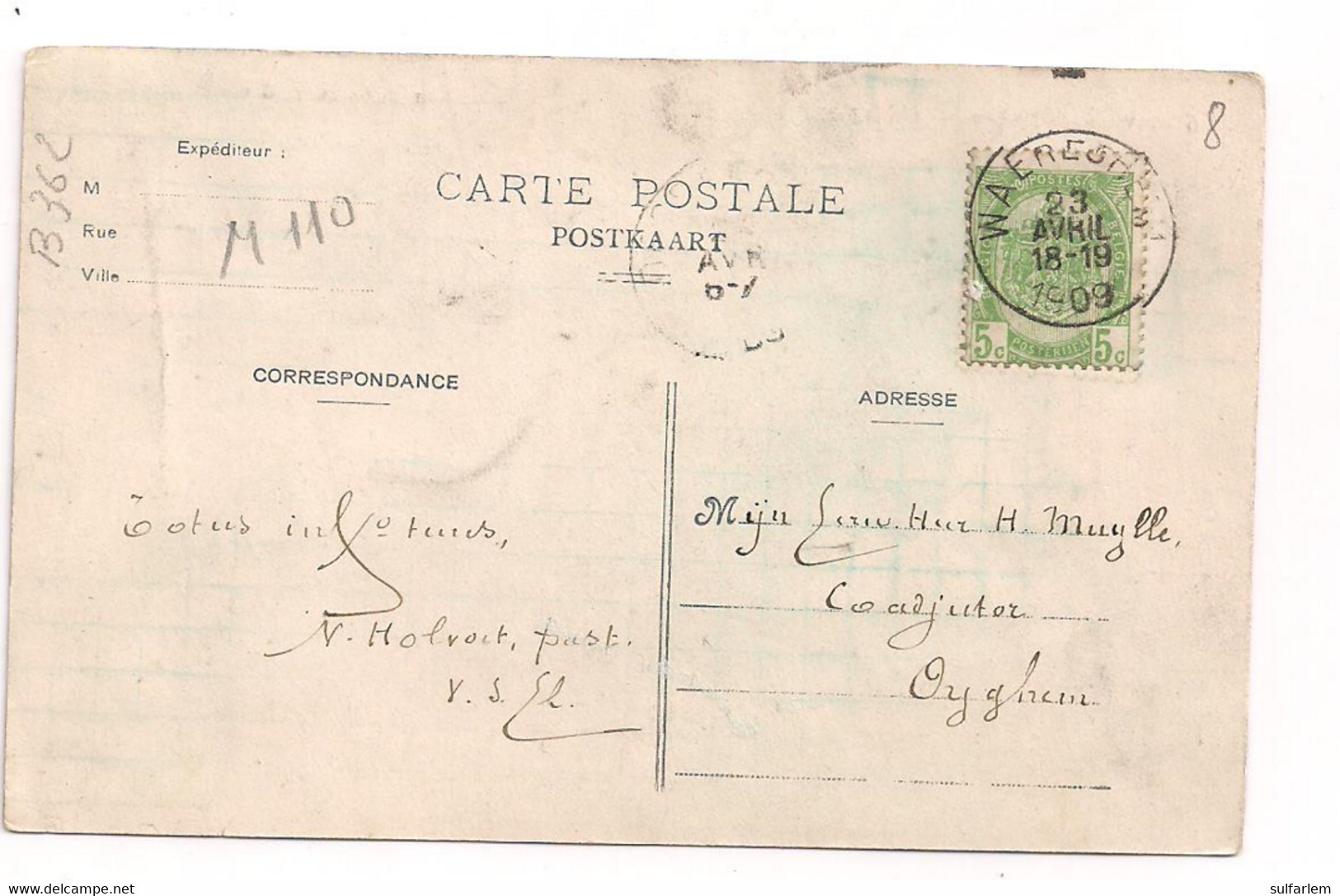 Belgique Carte Postale VIVE SAINT ELOI  Eglise. Oblitération WAREGHEM 1909. - Waregem