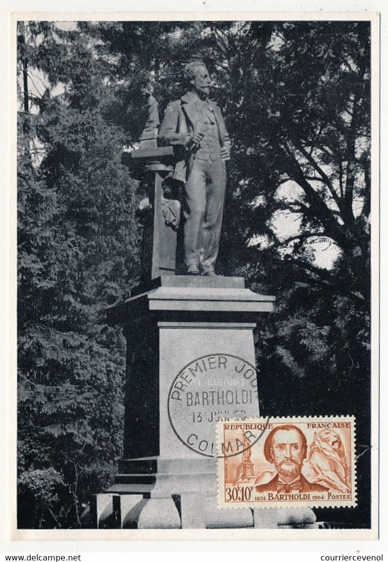 FRANCE - Carte Maximum - 30F + 10F BARTHOLDI - Premier Jour Colmar 13 Juin 1959 - 1950-1959