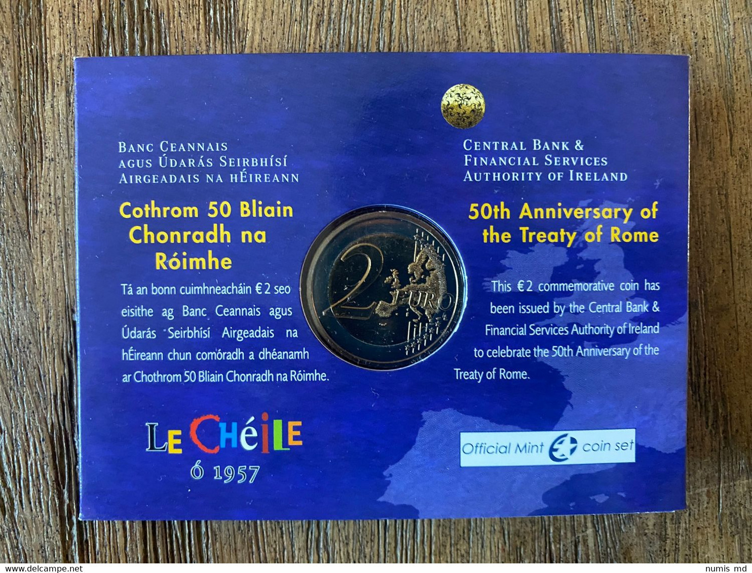 IRLANDE 2007 2 € "Traité De Rome" BU En Coincard Officielle - Irlande