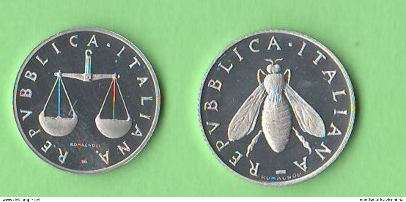 Italia 1 + 2 Lire 1988 Proof Coins Italie Italy - 1 Lire