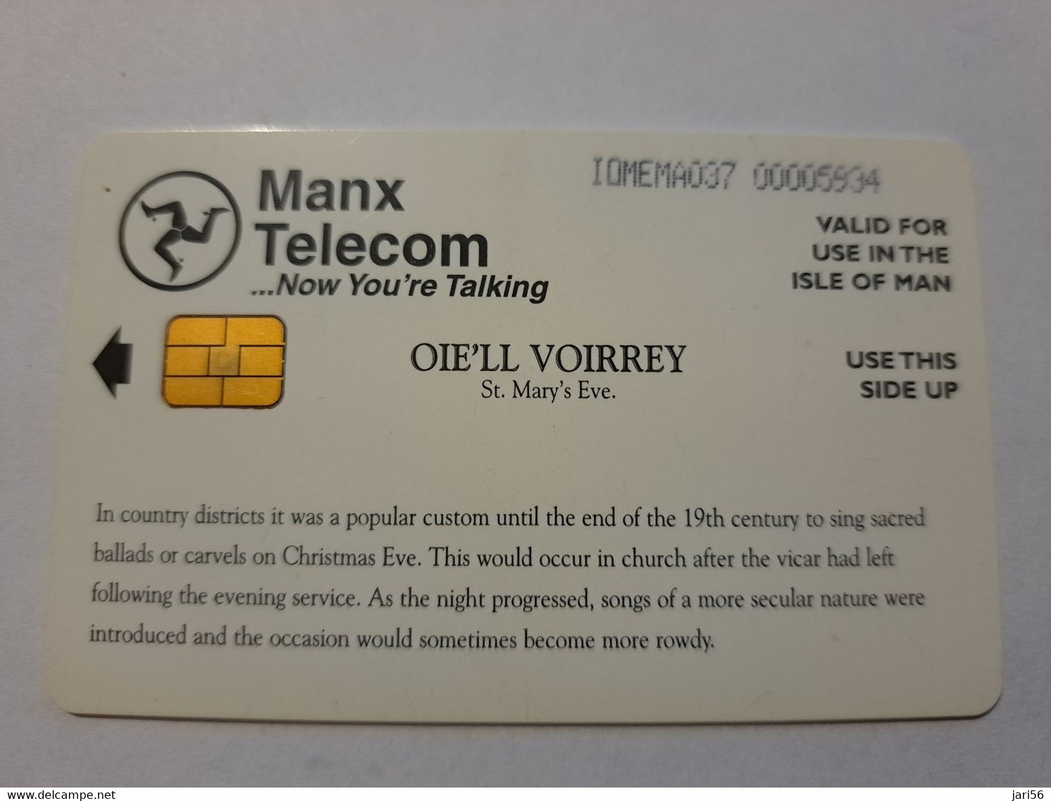 ISLE OF MAN 2 POUND  MANX TELECOM  21 UNITS / OIE'LL VOIRREY/CHRISTMAS            CHIP   ** 12151** - Isle Of Man