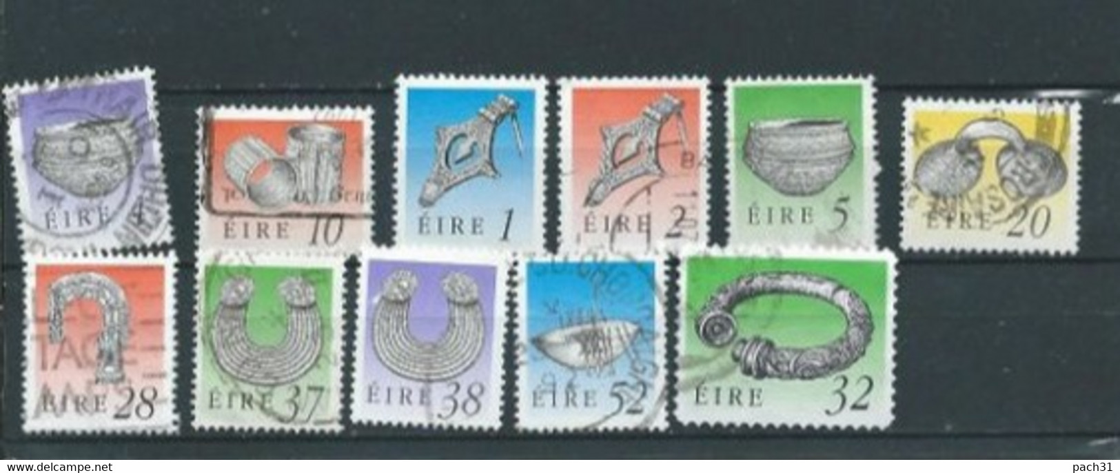 Irlande Lot Oblitérés  Série Courante  Trésors Irlandais - Used Stamps