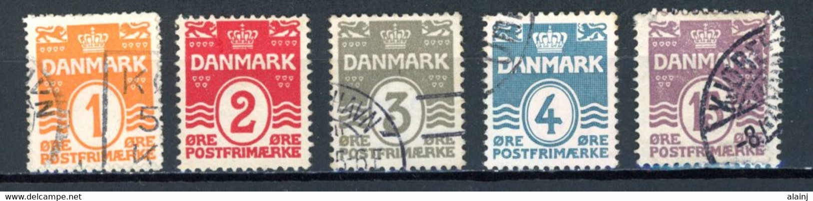 Danemark   Y&T    48 - 52    Mi   43 - 46   Obl   ---    Excellent état. - Usati