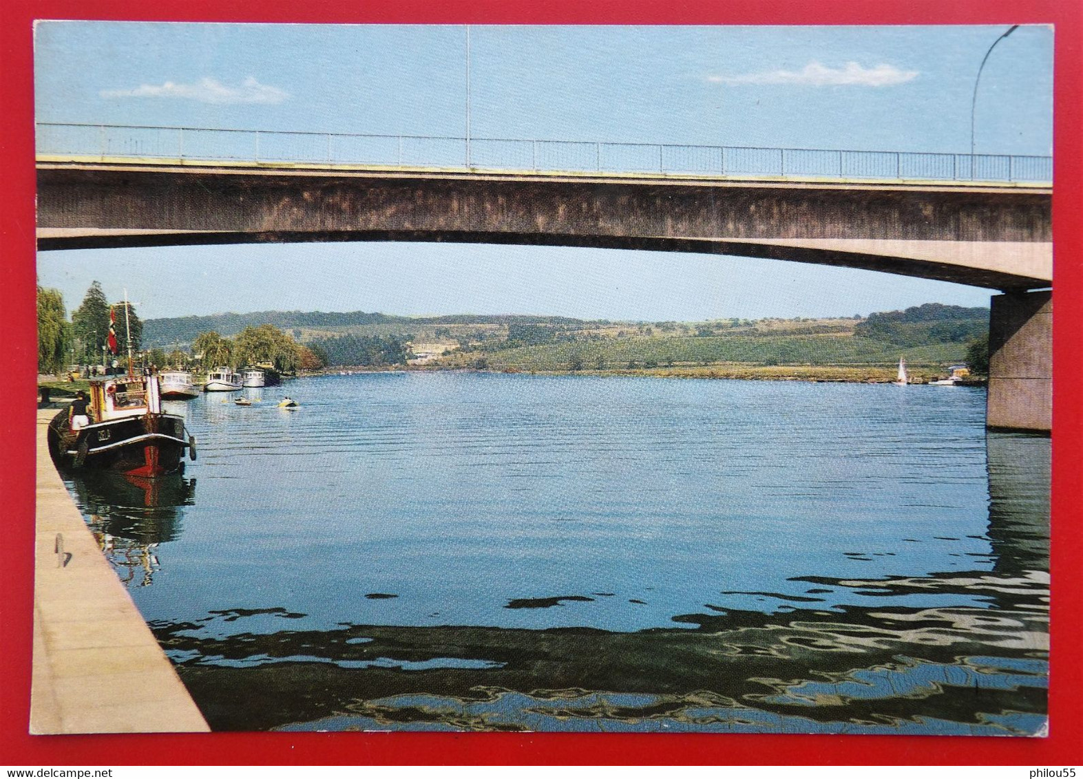 Cpsm REMICH Pont Et La Moselle Bateaux - Remich