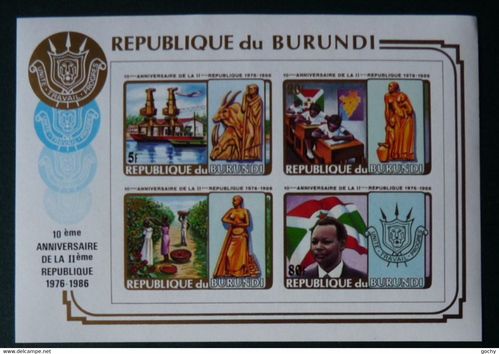 BURUNDI   1986   :  BLOC 121C ** Neuf MNH CAT.:70,00€ IMPERF - Ungebraucht