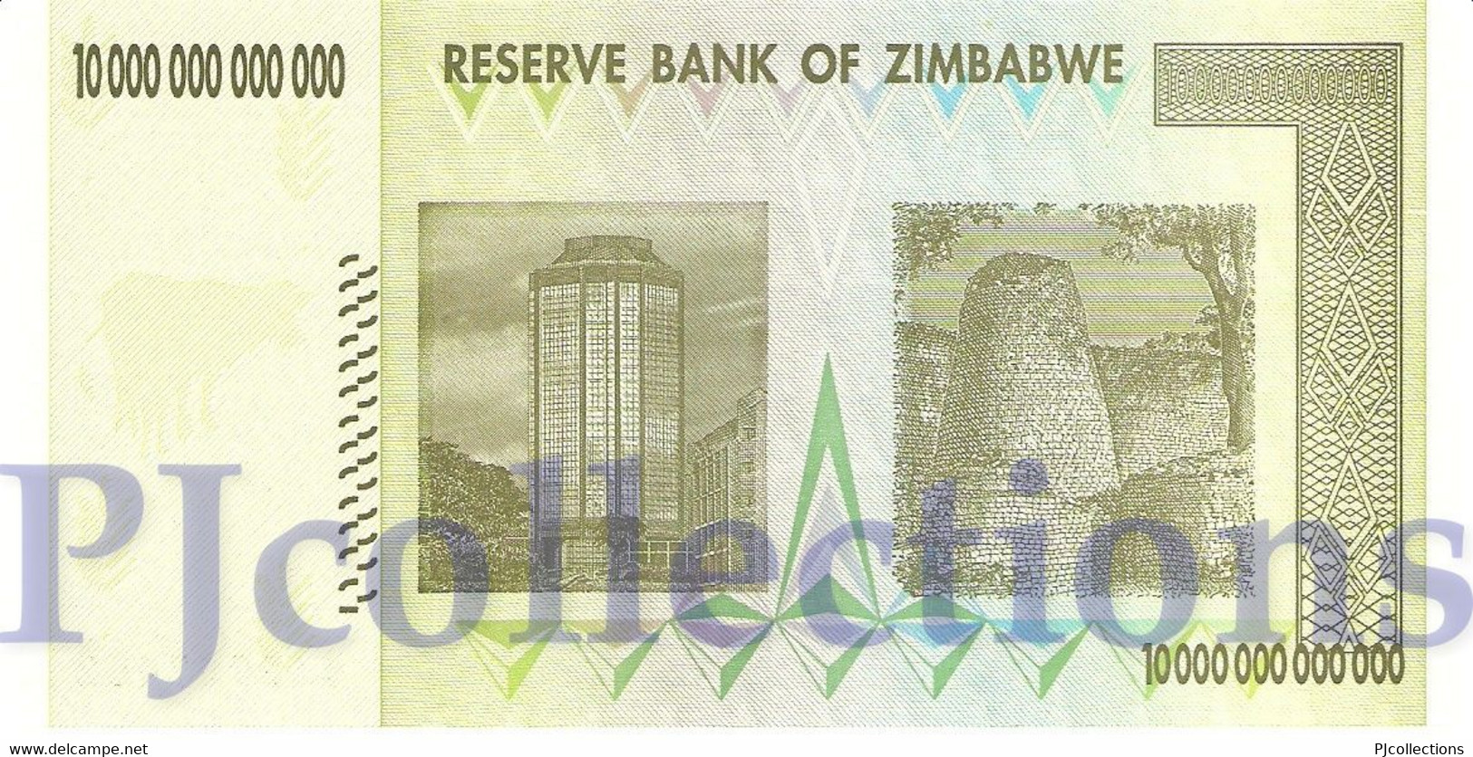 ZIMBABWE 10 TRILLION DOLLARS 2008 PICK 88 UNC PREFIX "AA" - Zimbabwe