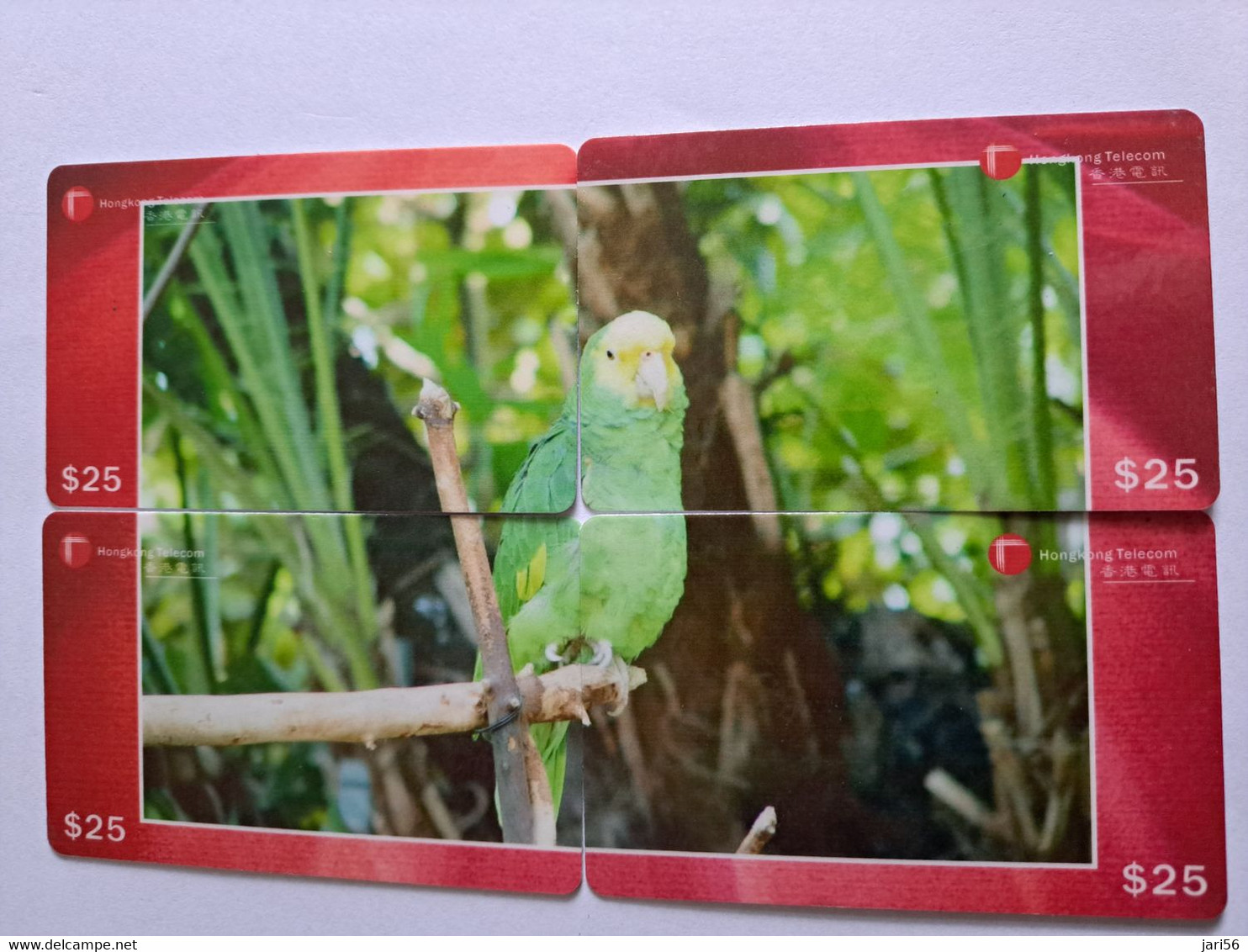 HONG KONG    PUZZLE /  SERIE 4 CARDS  / PARROTS/ ANIMAL     Complete SET      CARD USED   **12170** - Hong Kong
