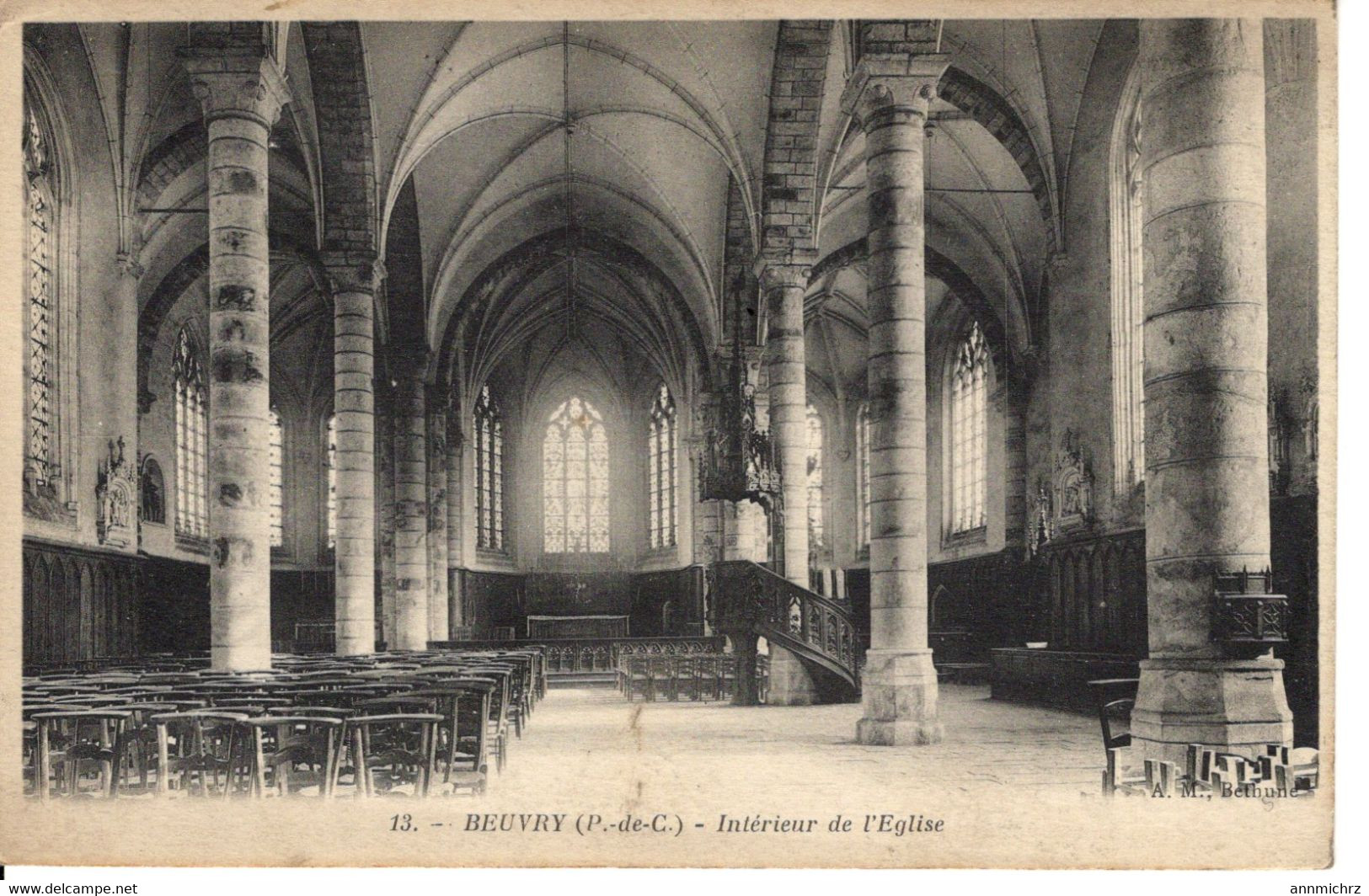 BEUVRY INTERIEUR DE L'EGLISE - Beuvry