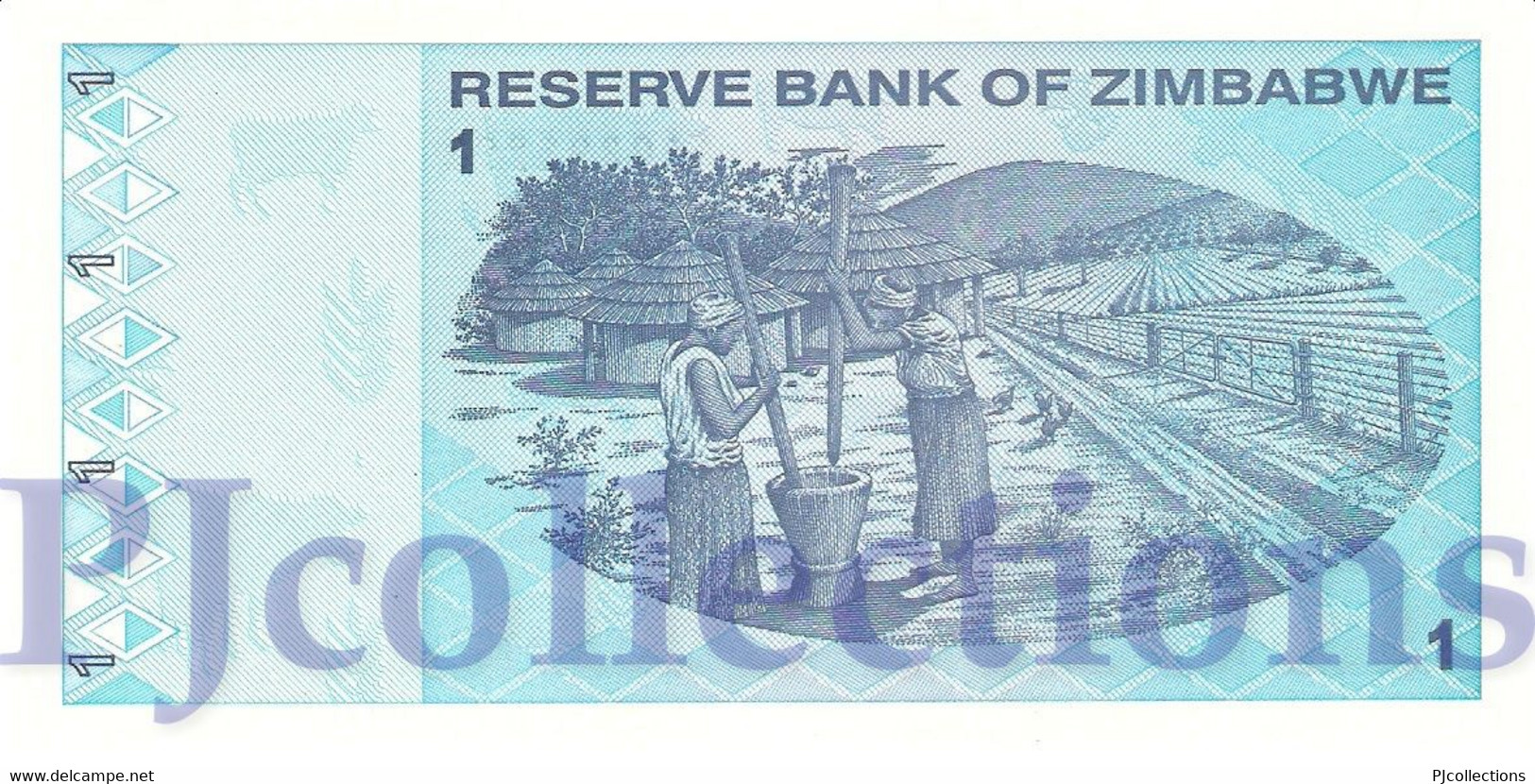 ZIMBABWE 1 DOLLAR 2009 PICK 92 UNC PREFIX "AA" - Zimbabwe