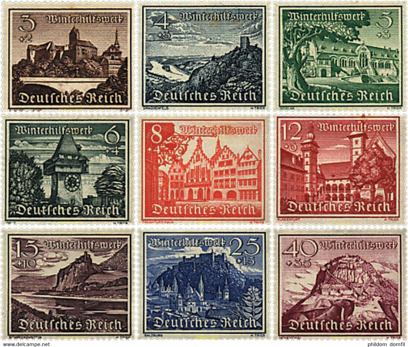 82001 MNH ALEMANIA 1939 CASTILLOS Y MONUMENTOS - Châteaux