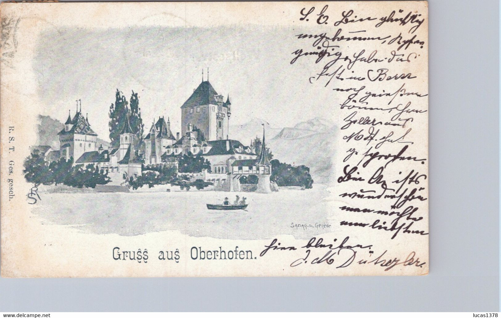 SUISSE - GRUSS AUS OBERHOFEN / LITHO 1899 - Oberhofen Am Thunersee