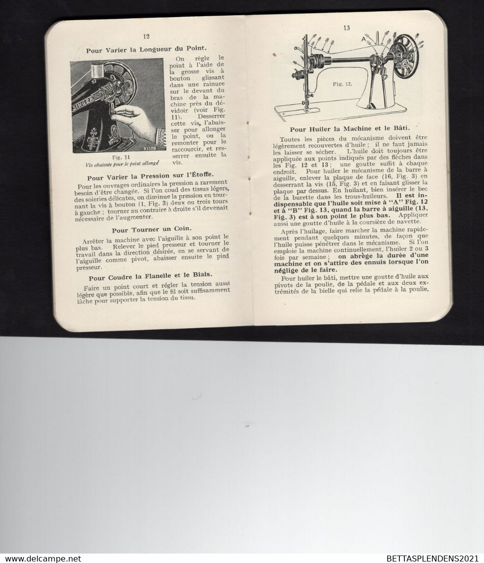 Livret 32 Pages - INSTRUCTIONS Pour L'emploi De La MACHINE à COUDRE  SINGER N°15 - La Compagnie SINGER - Material Y Accesorios