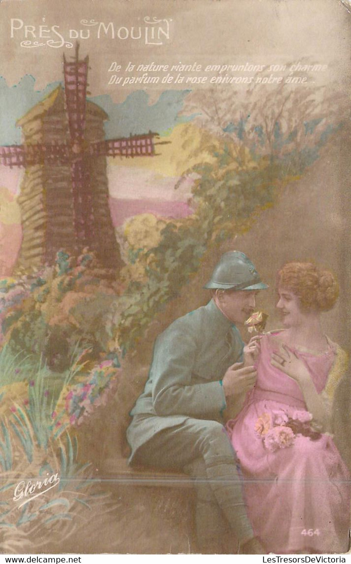 Militaria - Militaire écrit Une Lettre A Une Amie - Près Du Moulin - De La Nature Riante.. - Carte Postale Ancienne - Patriottiche