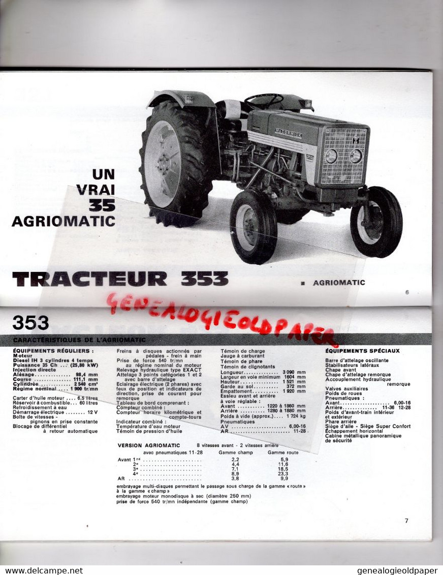 59- CROIX-60-MONTATAIRE-52-ST SAINT DIZIER-PARIS- RARE CATALOGUE TRACTEUR TRACTEURS HARVESTER 1969-MOISSON AGRICULTURE - Landwirtschaft