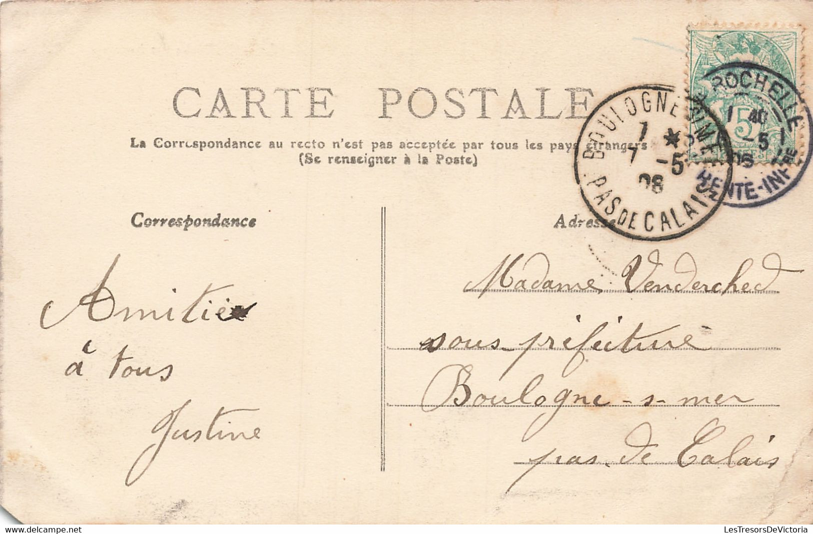 France - La Rochelle - La Pêche Des Huitres - L.C. - Animé - Oblitéré Boulogne 1908 - Carte Postale Ancienne - La Rochelle