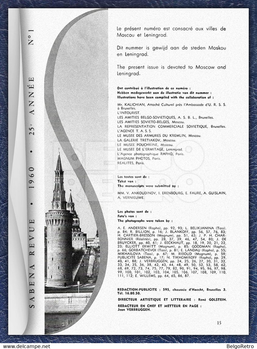 Sabena Revue | 1960 No/Nr 1 - Année/Jaar 25 [2 Scans: Cover/Summary] - Aviation