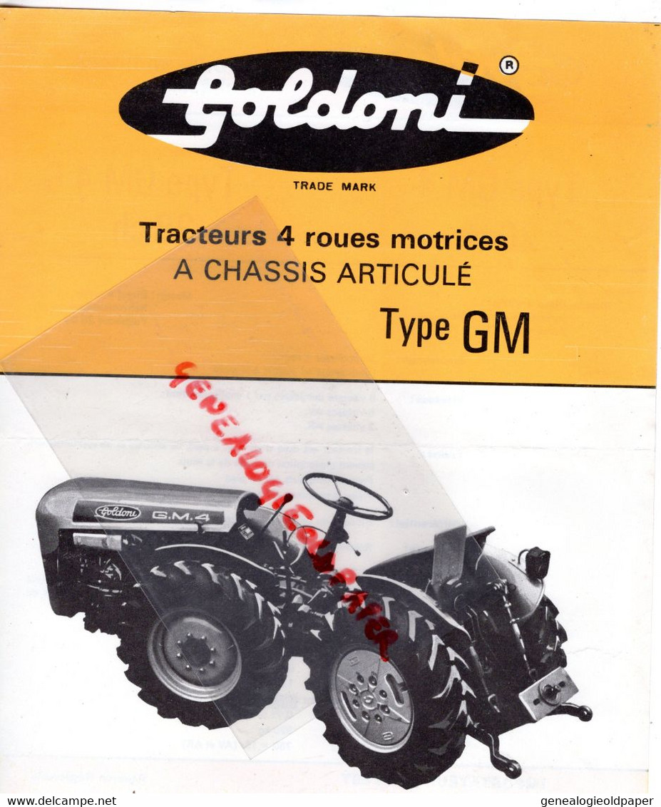 67- STRASBOURG NEUDORF- RARE PROSPECTUS PUBLICITE TRACTEUR  -TRACTEURS- GOLDONI  TYPE GM 4- AGRICULTURE - Agriculture
