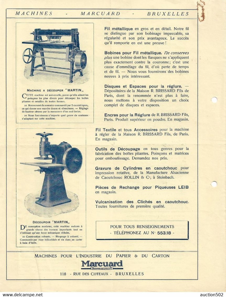 Dépliant Publicitaire Marcuard Machines > Industrie Du Papier & Du Carton - Printing & Stationeries