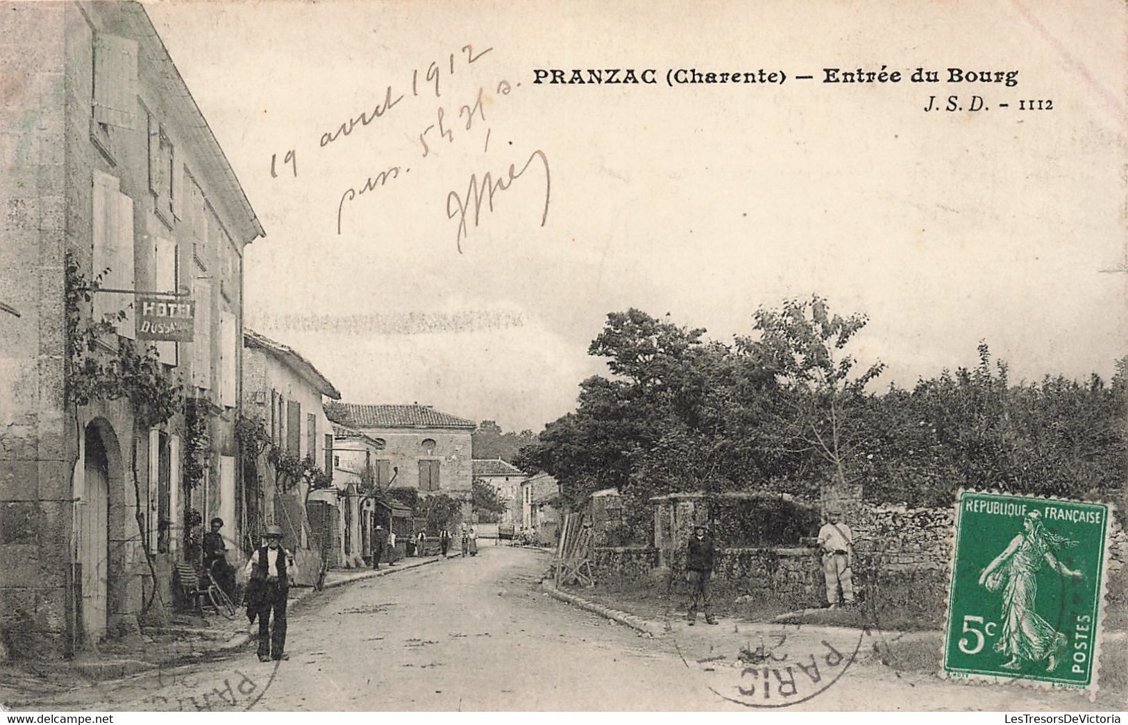 France - Pranzac (Charente) - Entrée Du Bourg - J.S.D.  - Animé - Carte Postale Ancienne - Angoulins