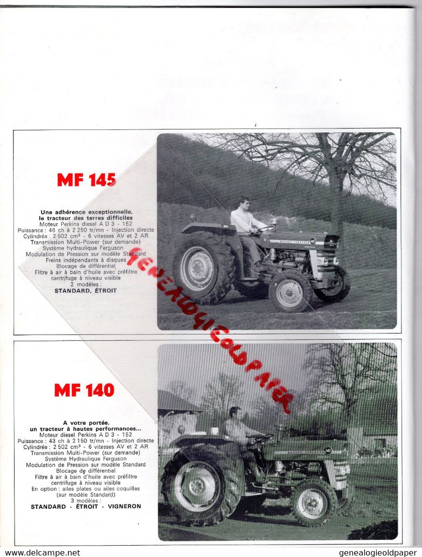 MASSEY FERGUSON- RARE CATALOGUE 1968- TRACTEUR TRACTEURS MF 178- 165-145- 140-135-130-1100-122-410-510 AGRICULTURE - Landwirtschaft