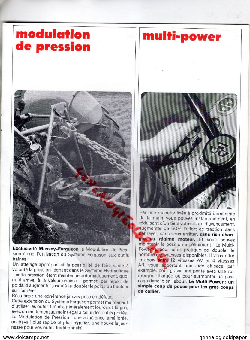 MASSEY FERGUSON- RARE CATALOGUE 1968- TRACTEUR TRACTEURS MF 178- 165-145- 140-135-130-1100-122-410-510 AGRICULTURE