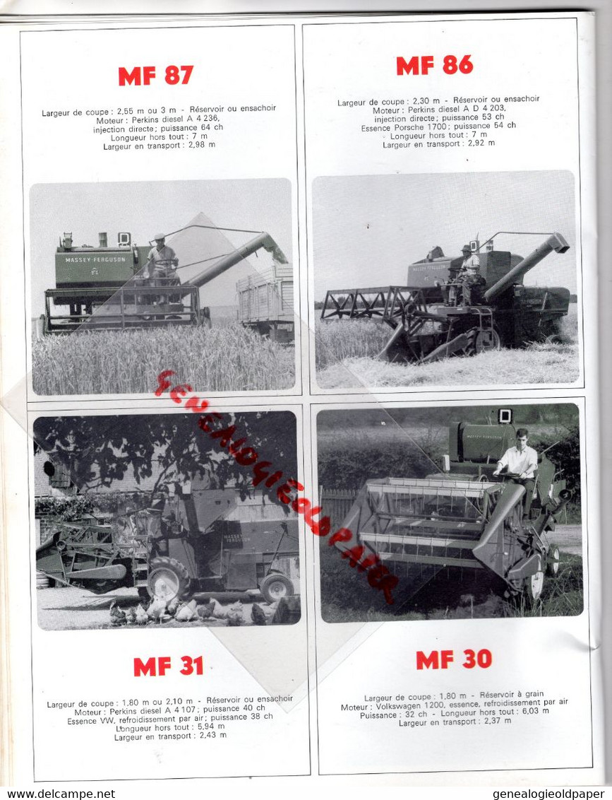 MASSEY FERGUSON- RARE CATALOGUE 1968- TRACTEUR TRACTEURS MF 178- 165-145- 140-135-130-1100-122-410-510 AGRICULTURE