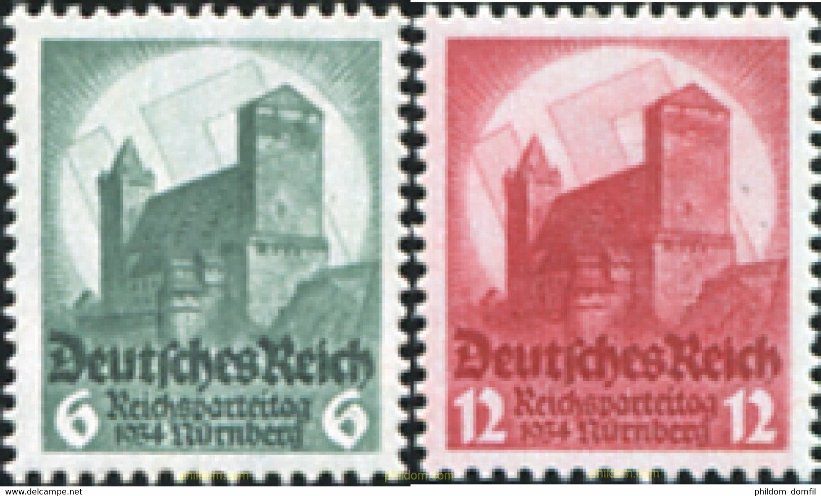 616048 HINGED ALEMANIA 1934 2 CONGRESO DE NUREMBERG - Châteaux