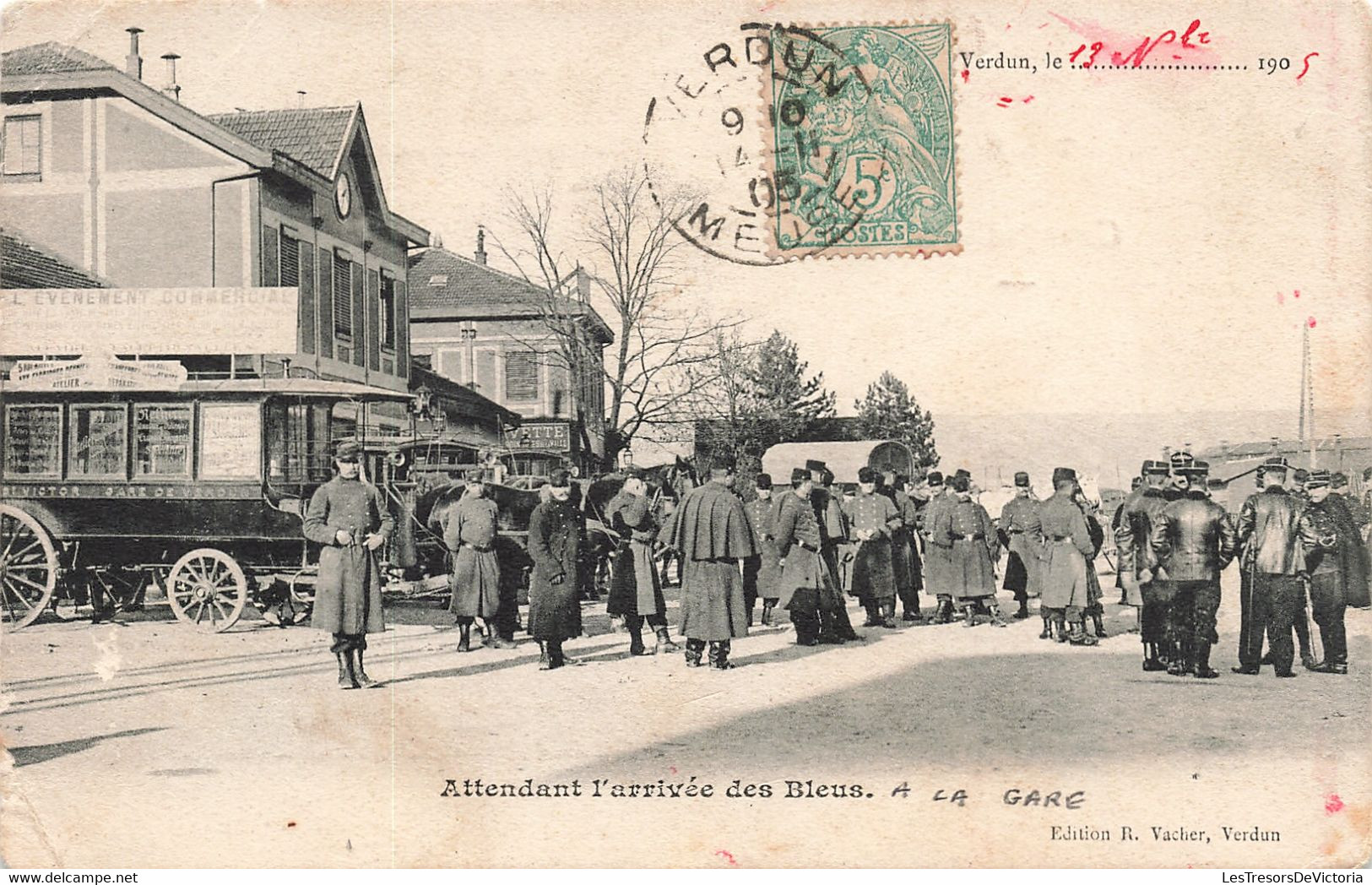France - Verdun - Attendant L'arrivée Des Bleus - Edit. R. Vacher - Animé - Tram  - Carte Postale Ancienne - Verdun