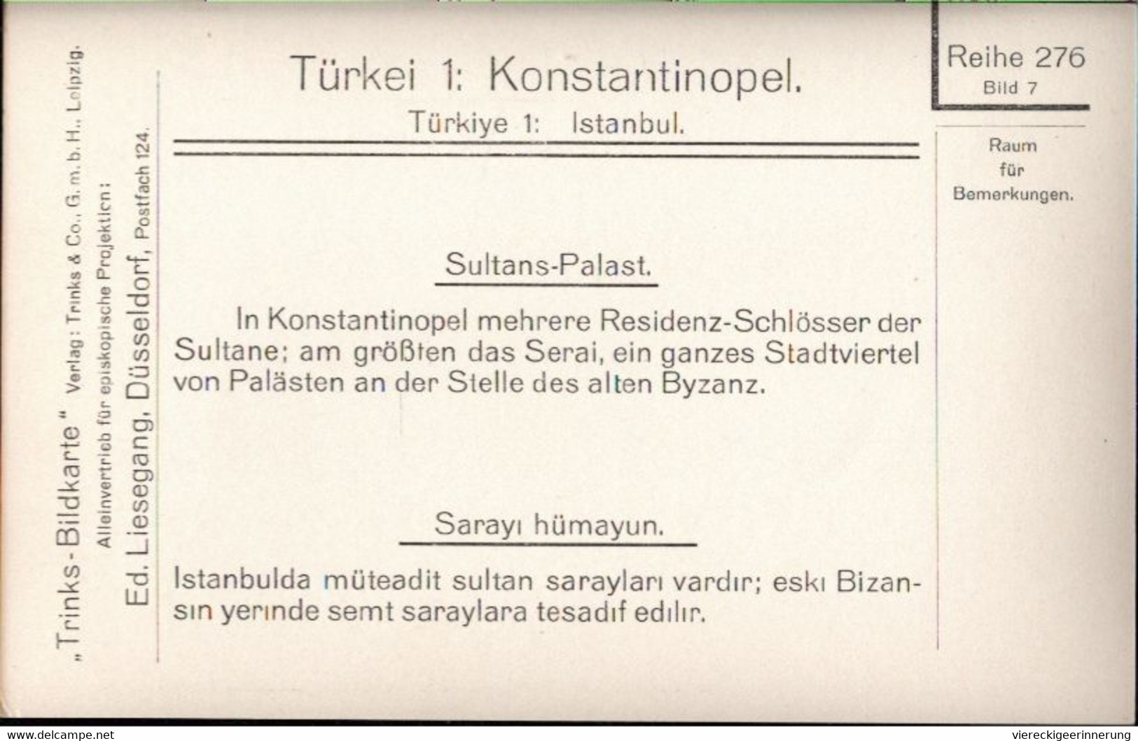 ! Konstantinopel, Constantinople, Sultanspalast, Istanbul, Ansichtskarte Verlag Trinks, Leipzig - Turkey