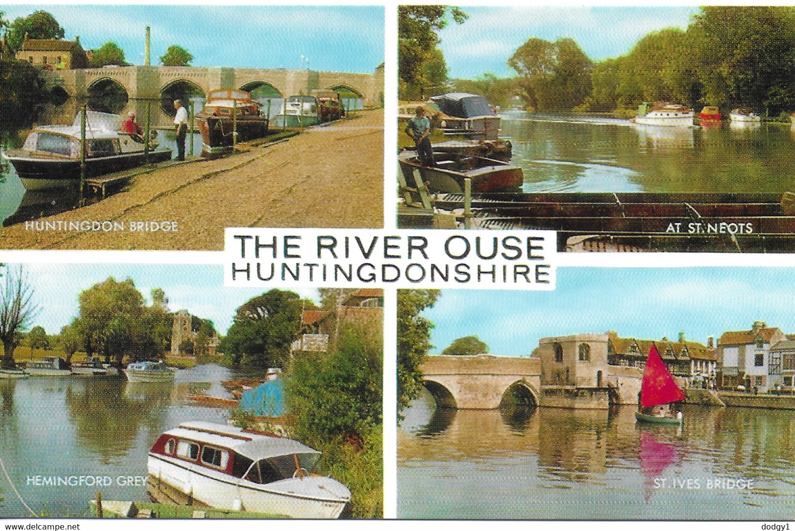 SCENES FROM THE RIVER OUSE, HUNTINGDONSHIRE, ENGLAND. UNUSED POSTCARD   Ls6 - Huntingdonshire