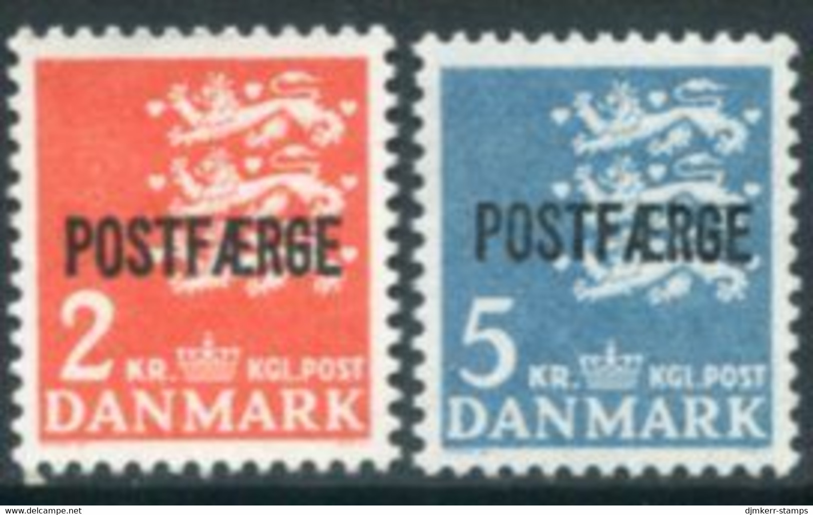 DENMARK 1972 Parcel Post Overprint On Arms Definitives 2 Kr. And 5 Kr. MNH / **.  Michel 44-45 - Parcel Post