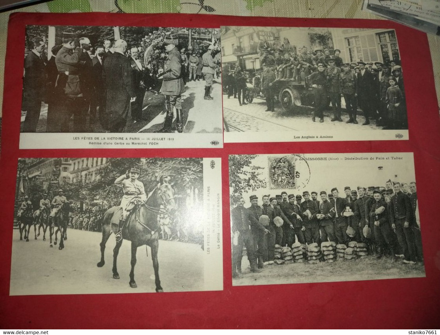 4 Carte Postale FÊTES DE LA VICTOIRE A PARIS LES ANGLAIS A AMIENS DISTRIBUTION DE PAIN ET TABAC Voir Photos - Guerra 1914-18