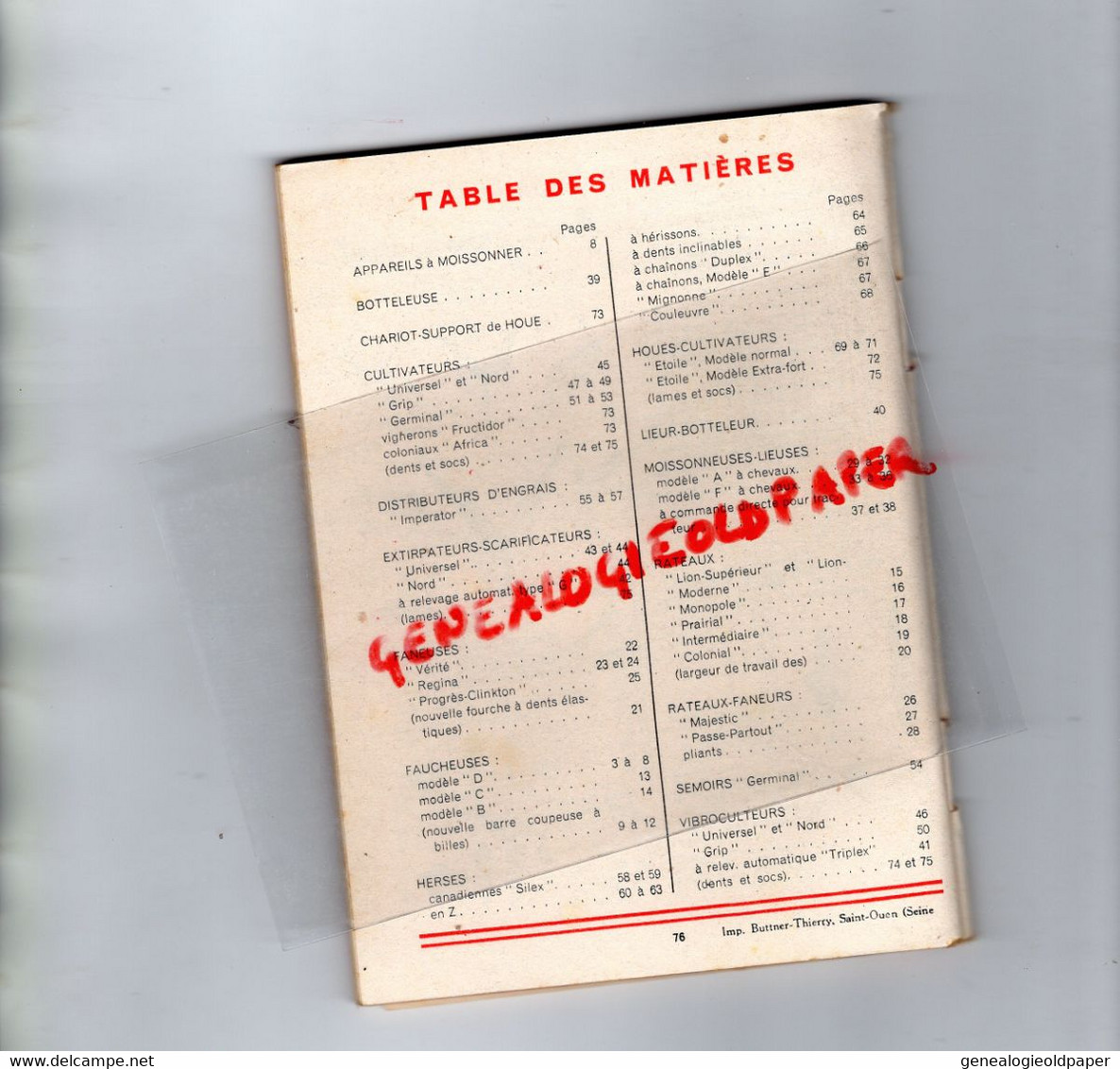 71- BOURBON LANCY- USINES SAINT DENIS-TOULOUSE-RARE CATALOGUE C. PUZENAT MACHINES AGRICOLES-AGRICULTURE-