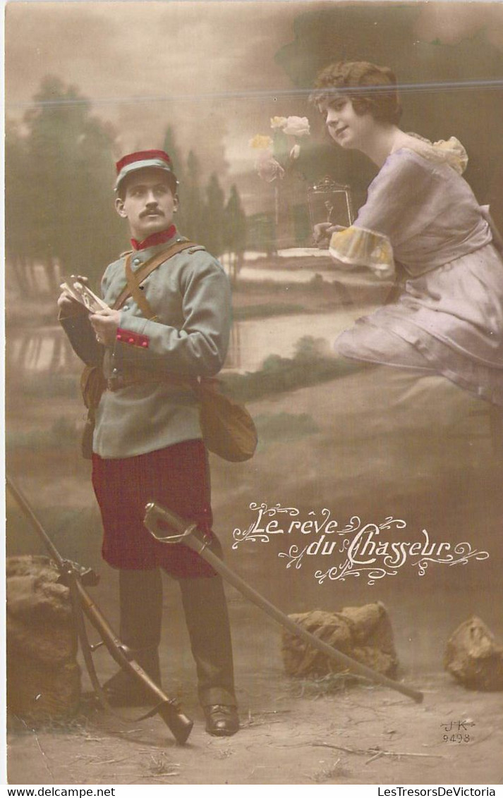 Militaria - Militaire Envoyant Une Lettre A Sa Femme - Le Rêve Du Chasseur -  Carte Postale Ancienne - Patriottisch