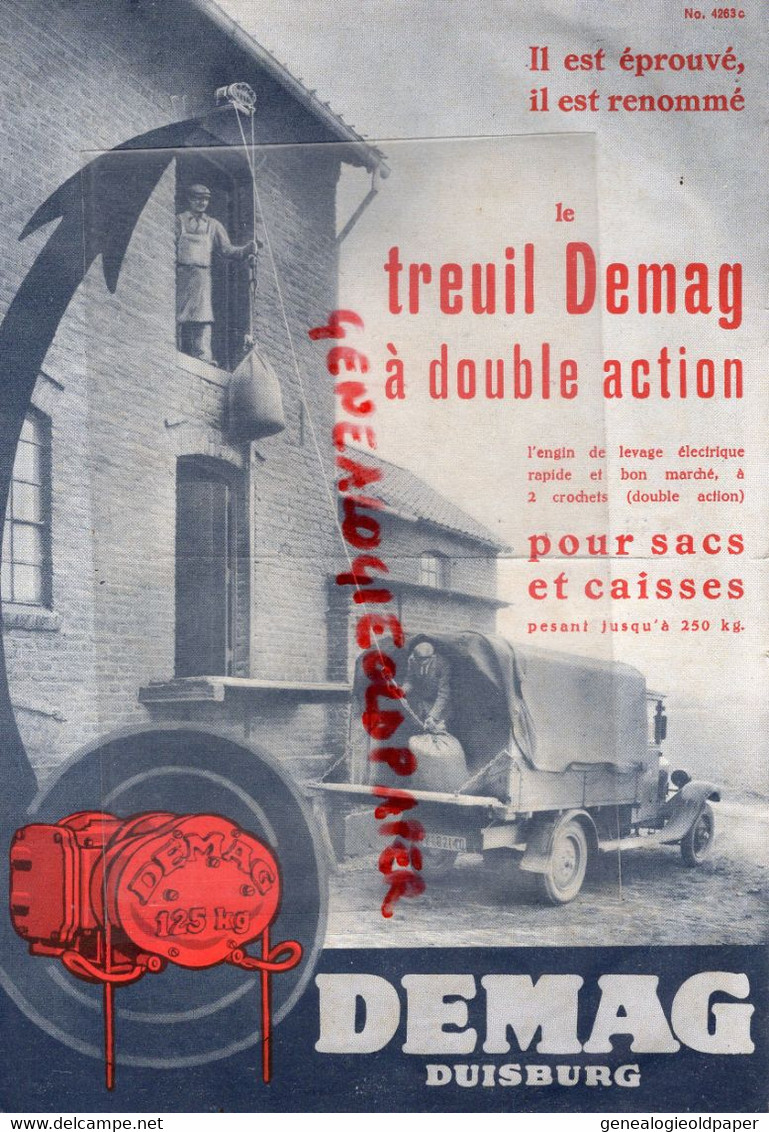 75-PARIS-ALLEMAGNE -PROSPECTUS PUBLICITE DEMAG DUISBURG-TREUIL -HENRY HAMELLE  21 BD FERRY AGRICULTURE-MACHINE AGRICOLE - Agriculture