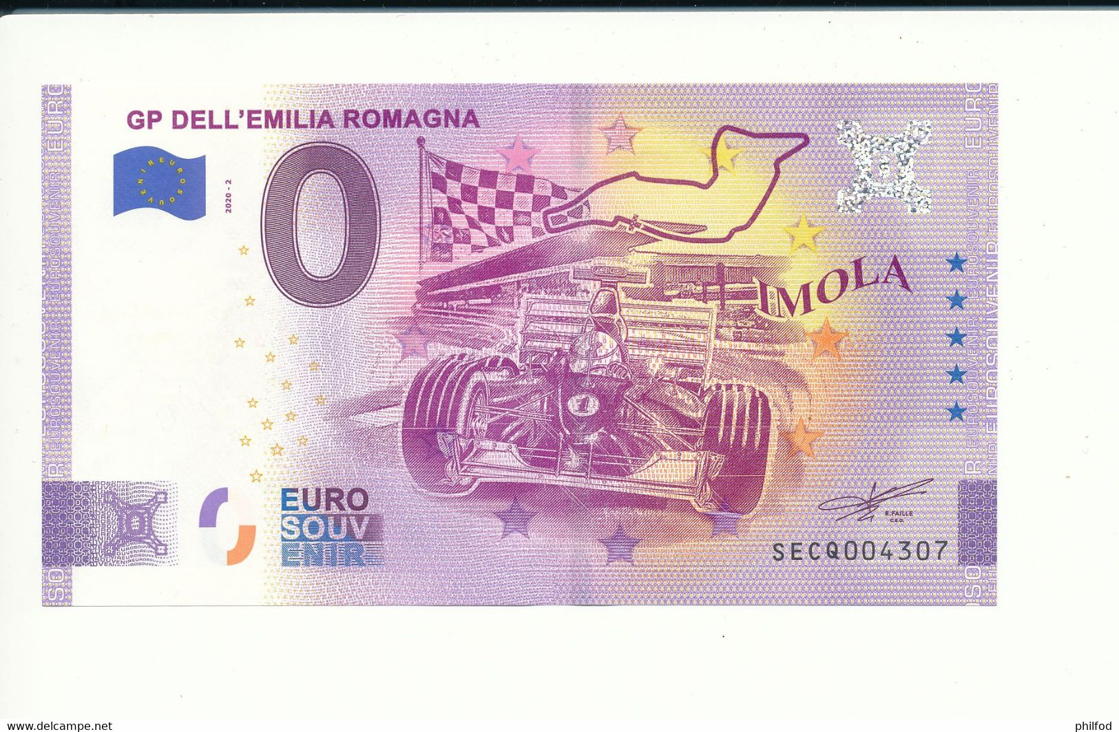 Billet Touristique 0 Euro - GP DELL'EMILIA ROMAGNA - SECQ - 2020-2 -  ANNIV - N°  4307 - Autres & Non Classés