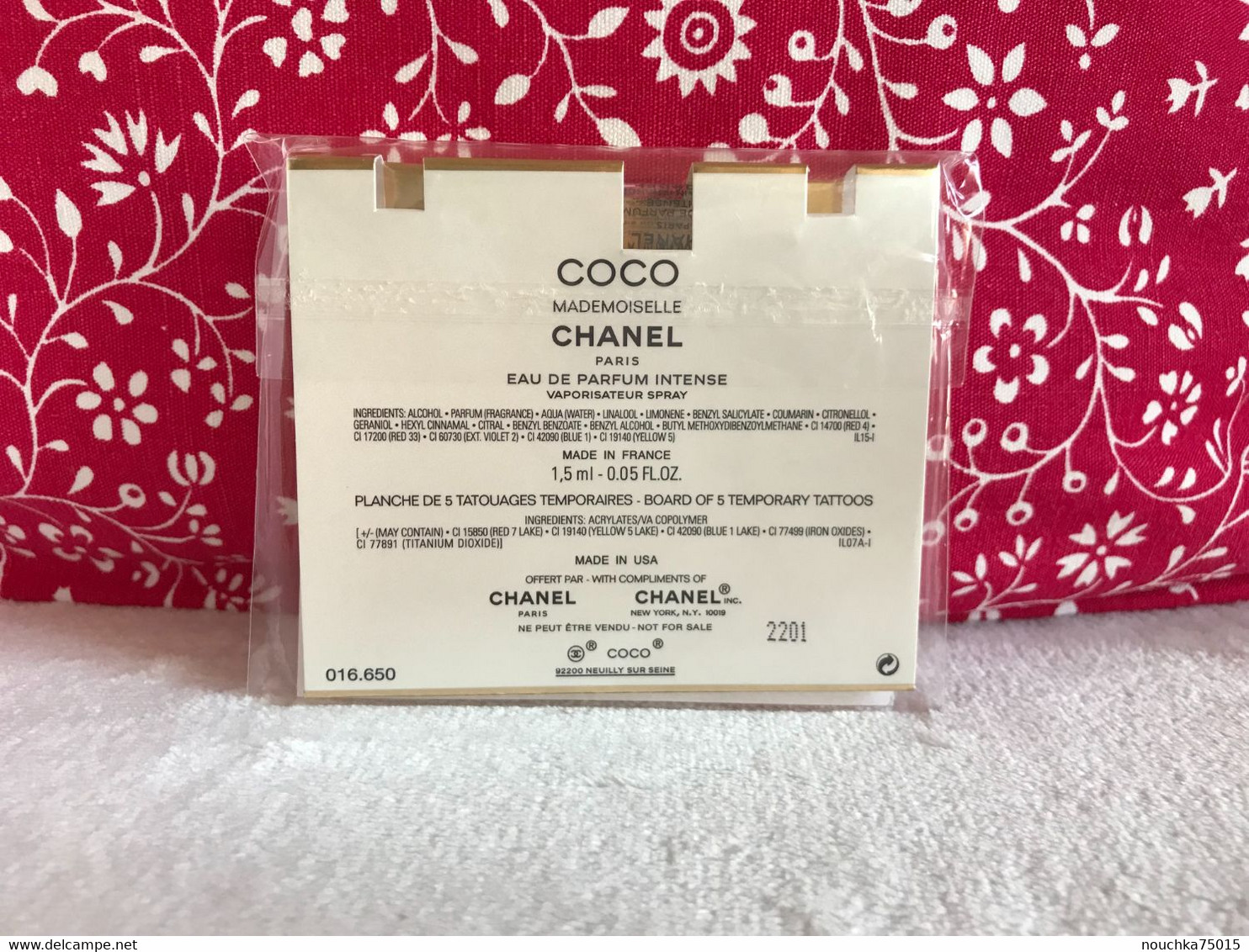 Chanel - Coco Mademoiselle Intense , échantillon Et Tatouages éphémères - Parfums - Stalen