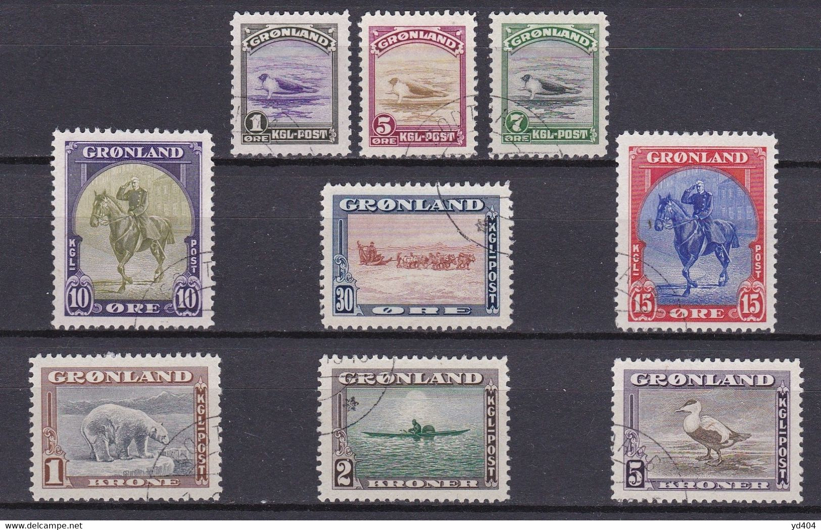 GL002B – GROENLAND - GREENLAND – 1945 – DEFINITIVE ISSUE – SG # 8/16 USED 450 € - Used Stamps