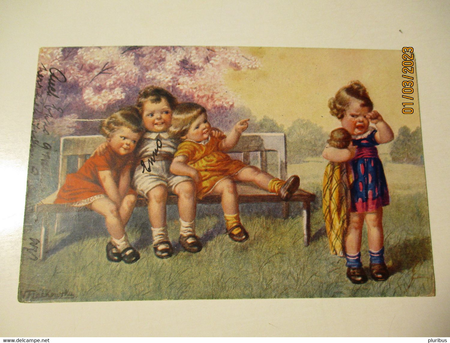 FIALKOWSKA , CHILDREN , CRYING GIRL WITH DOLL , 2-1 - Fialkowska, Wally