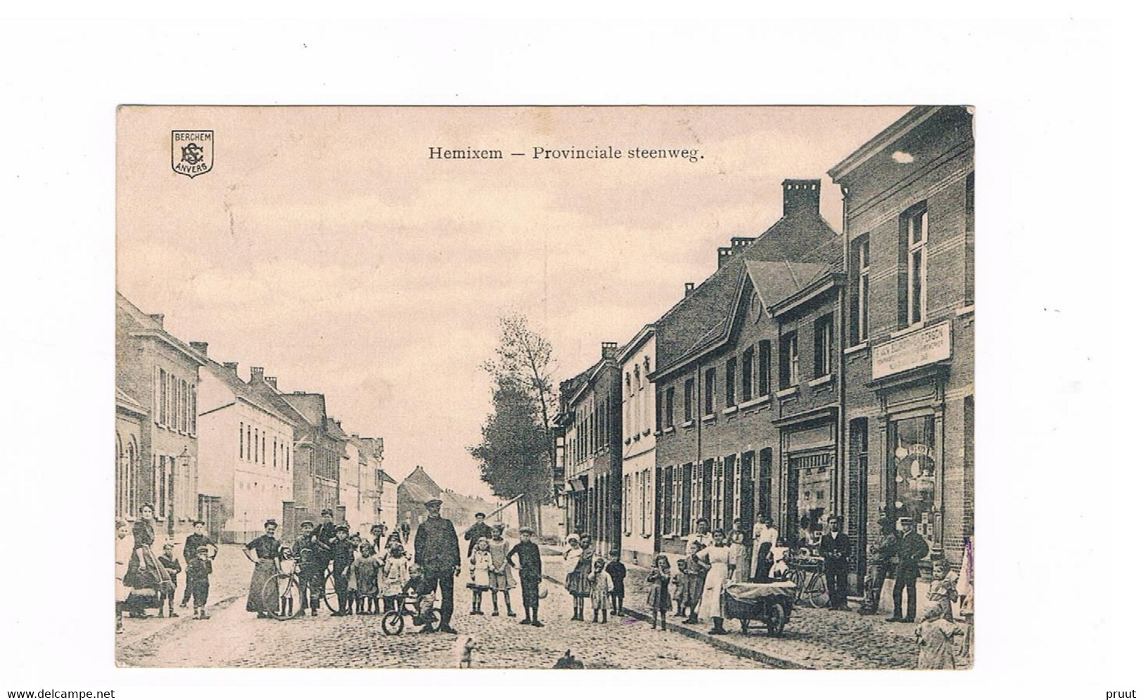 HEMIXEM (Hemiksem) - Provinciale Steenweg - Schitterende Animatie Met Veel Volk  Duitse Soldaat Feldpost Ww1 - Hemiksem