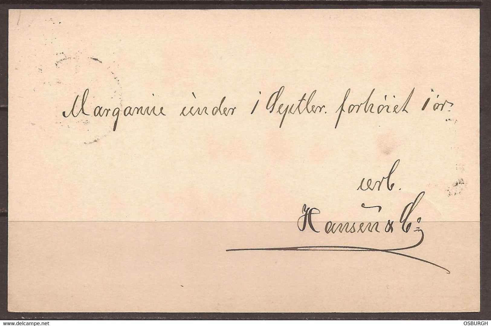 DENMARK. 1896. POSTMARK. KOLDING & KYERTEMINDE - FUNAN ISLAND ARRIVAL. 5ore BREV KORT. - Lettres & Documents