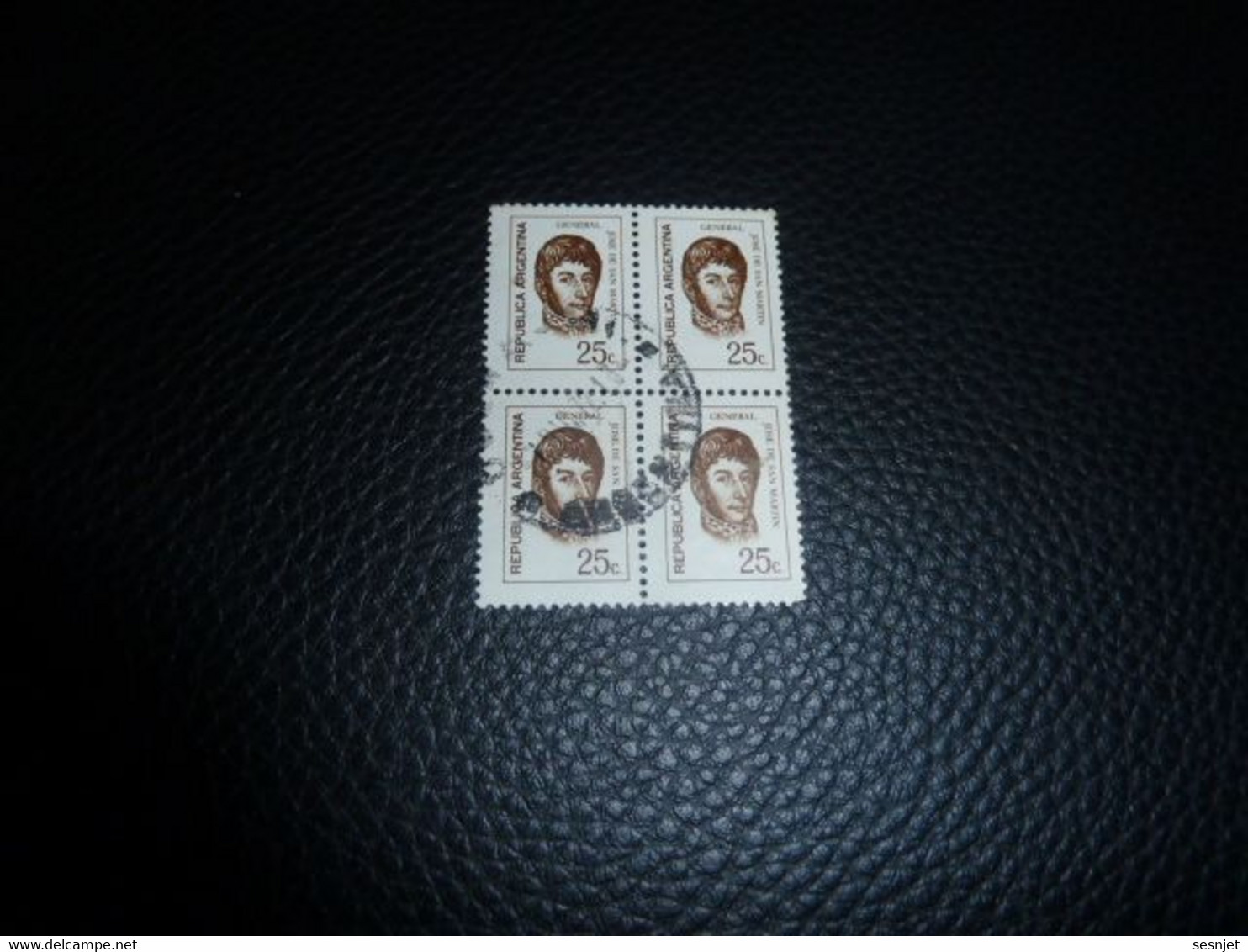 Republica Argentina - Général José De San Martin - 25 C. - Sépia - Yt 881 - Quadruple Oblitérés - Année 1971 - - Oblitérés